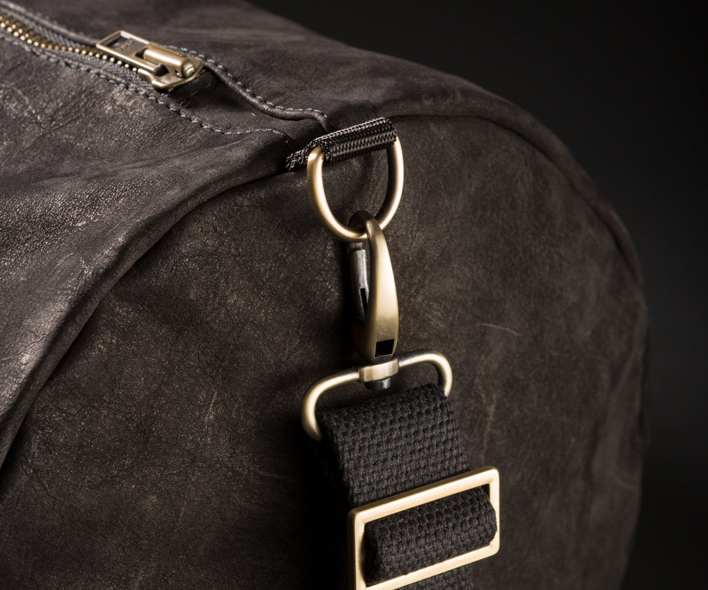 Duffle Bag Leather Black