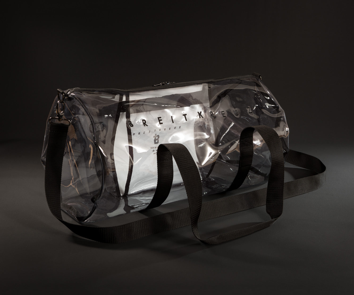 Borsa Urbana Trasparente Urban Classics – Borrone Nero, Unisex, Tracolla Regolabile