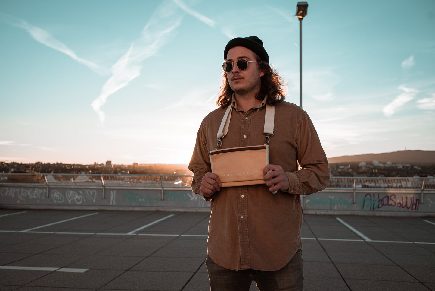 Cross Body Bag Leather Natural