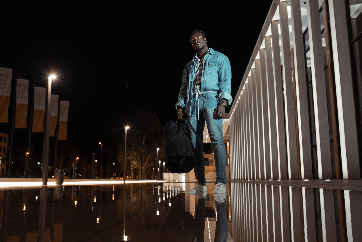 Duffle Bag Leather Black